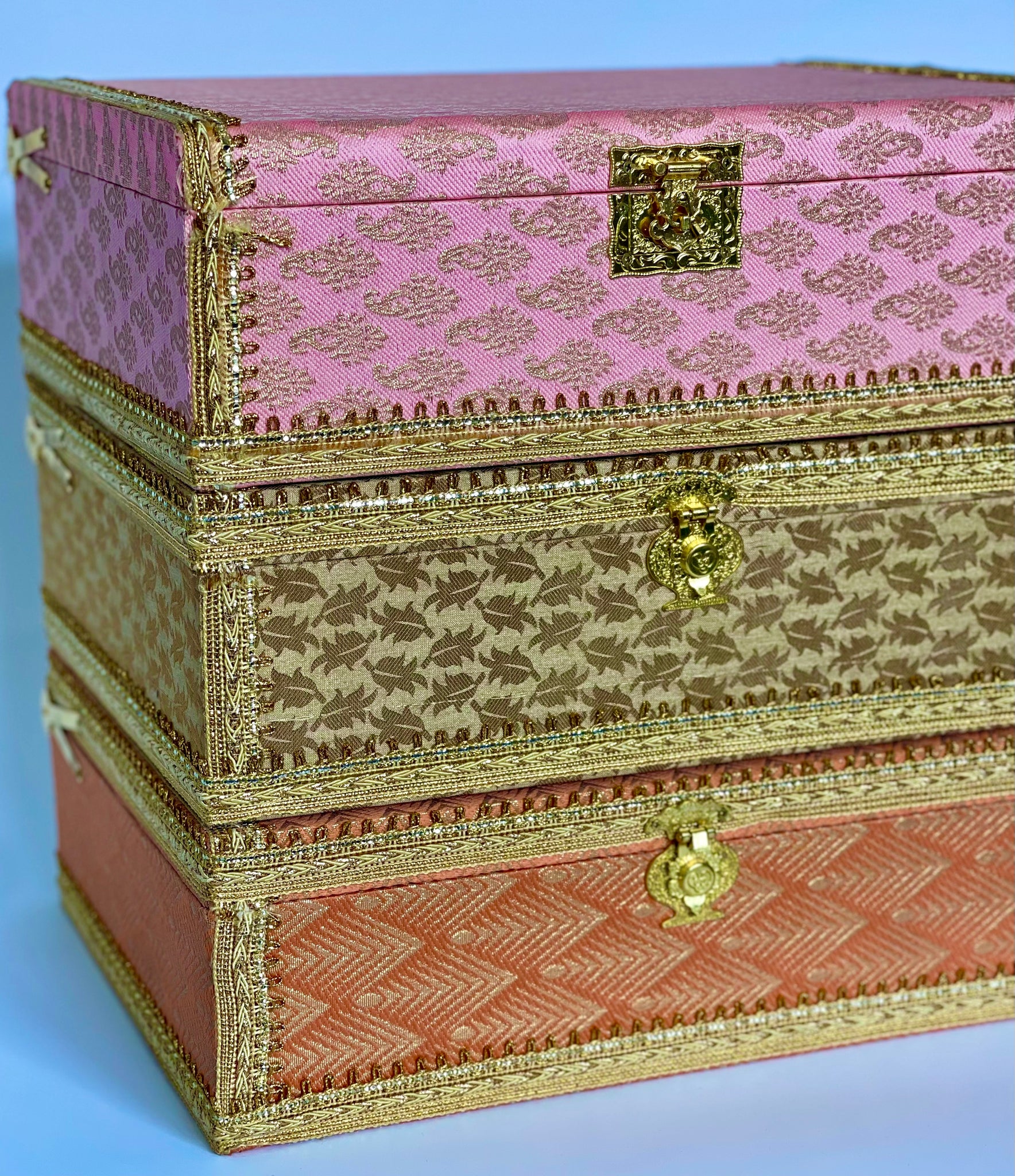 Antique Gold Bridal Trousseau Box