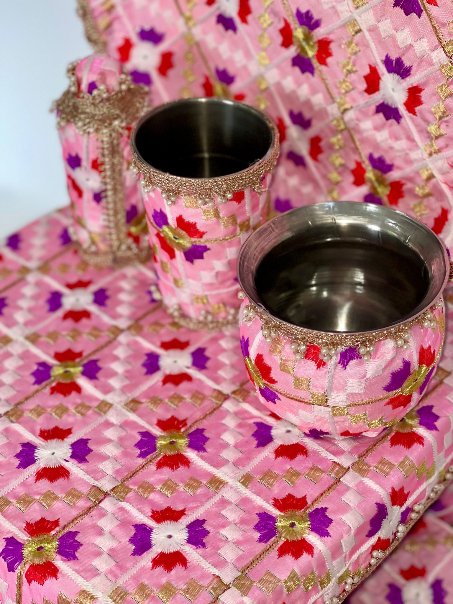 Pink Phulkari Wedding Set